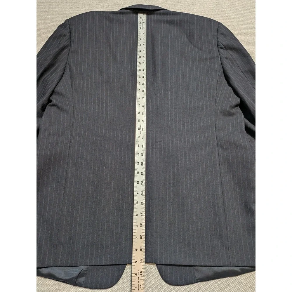 Hart Schaffner Marx Men's Blazer 44R Charcoal Pinstripe Comfort Plus Coat Jacket